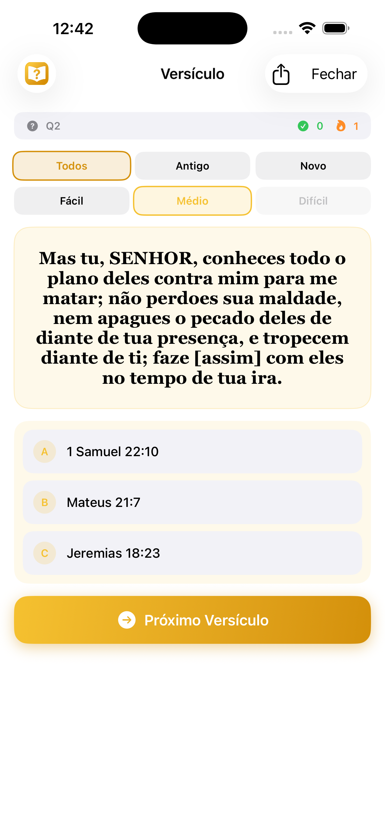 Ofensivas do iBibleVerse
