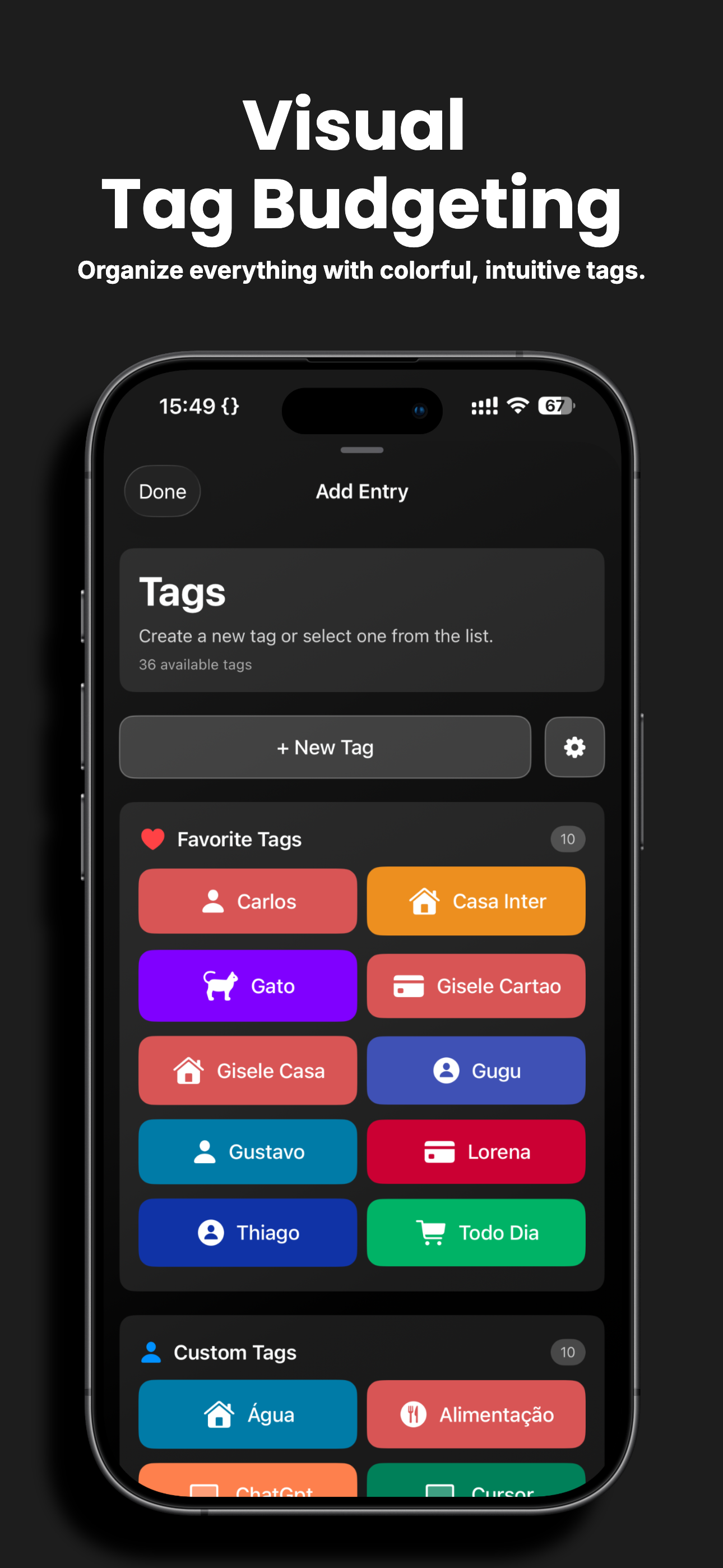 Visual Tag Budgeting - Organize your finances visually with colorful, dynamic tags